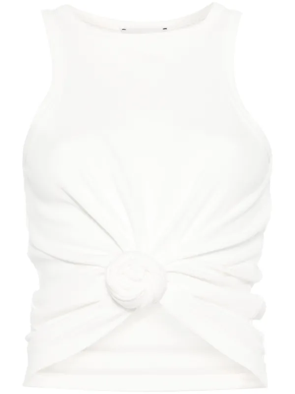 Magda Butrym Rose-appliqué Tank Top in White