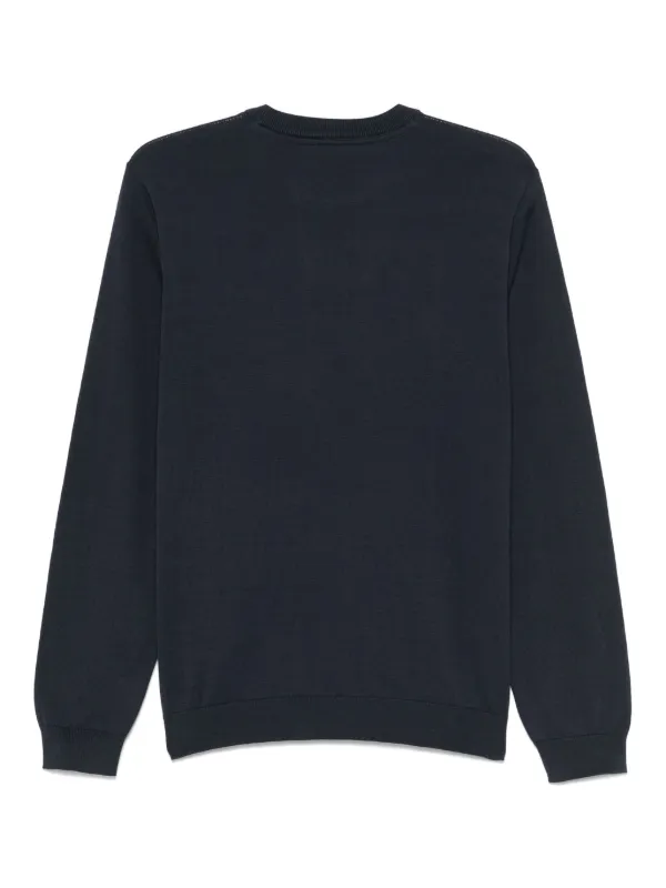 Ea7 Emporio Armani Cotton Sweater | Blue | FARFETCH SG