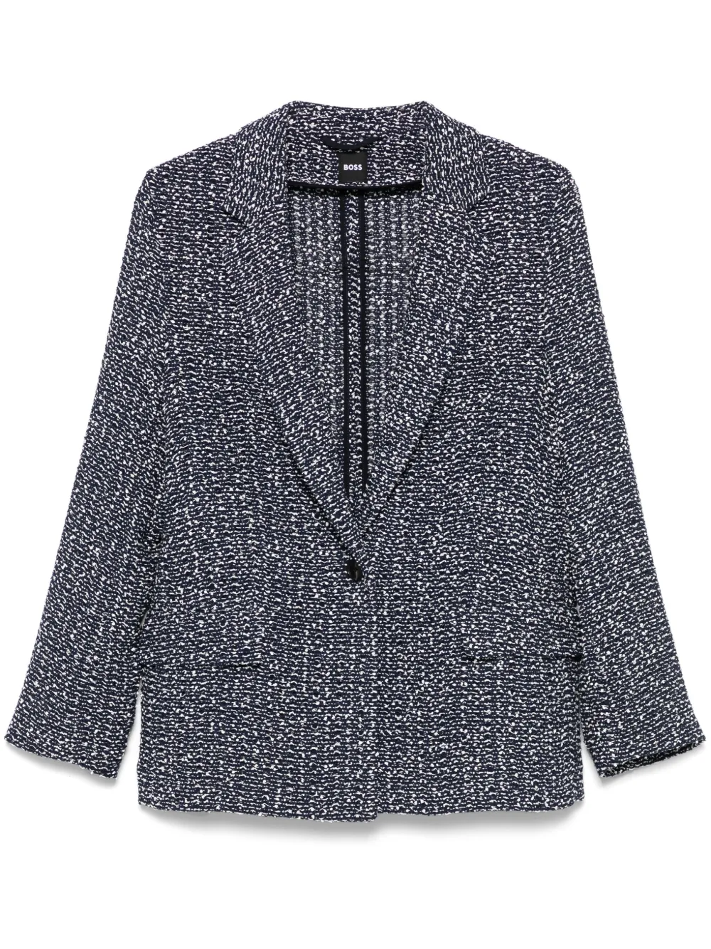 BOSS Bouclé blazer Blauw