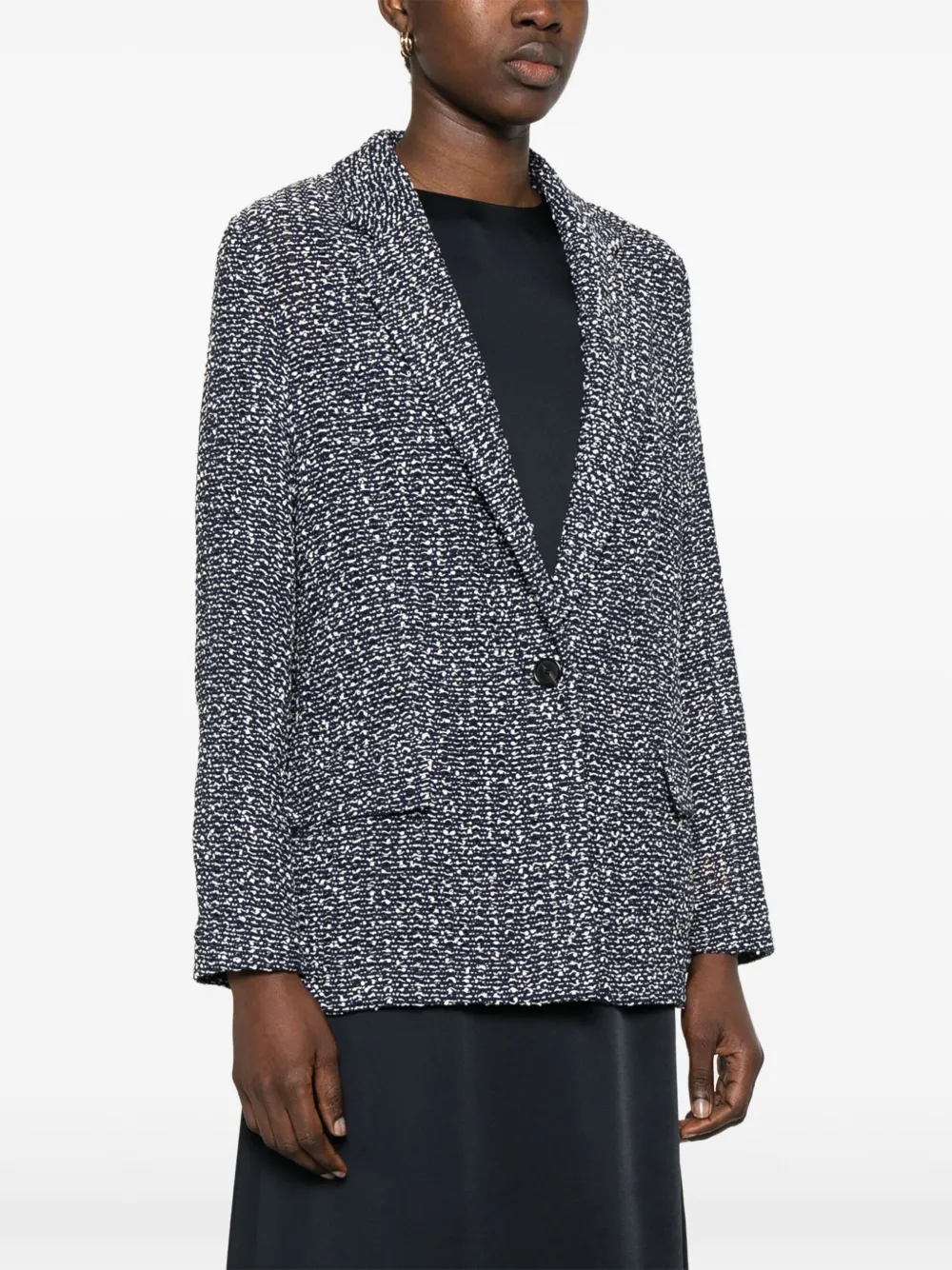 BOSS Bouclé blazer Blauw