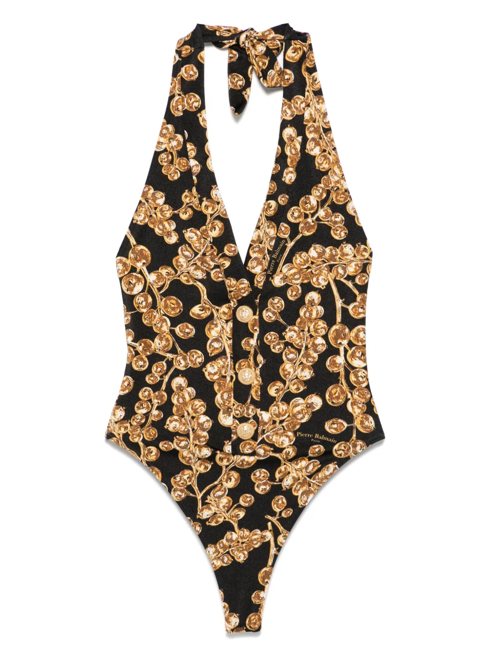Balmain graphic-print swimsuit | Black | Image 1