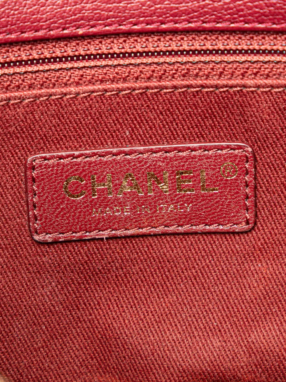 Pre-owned Chanel 2017-2018 Medium Calfskin Coco Curve Flap Satchel In Red