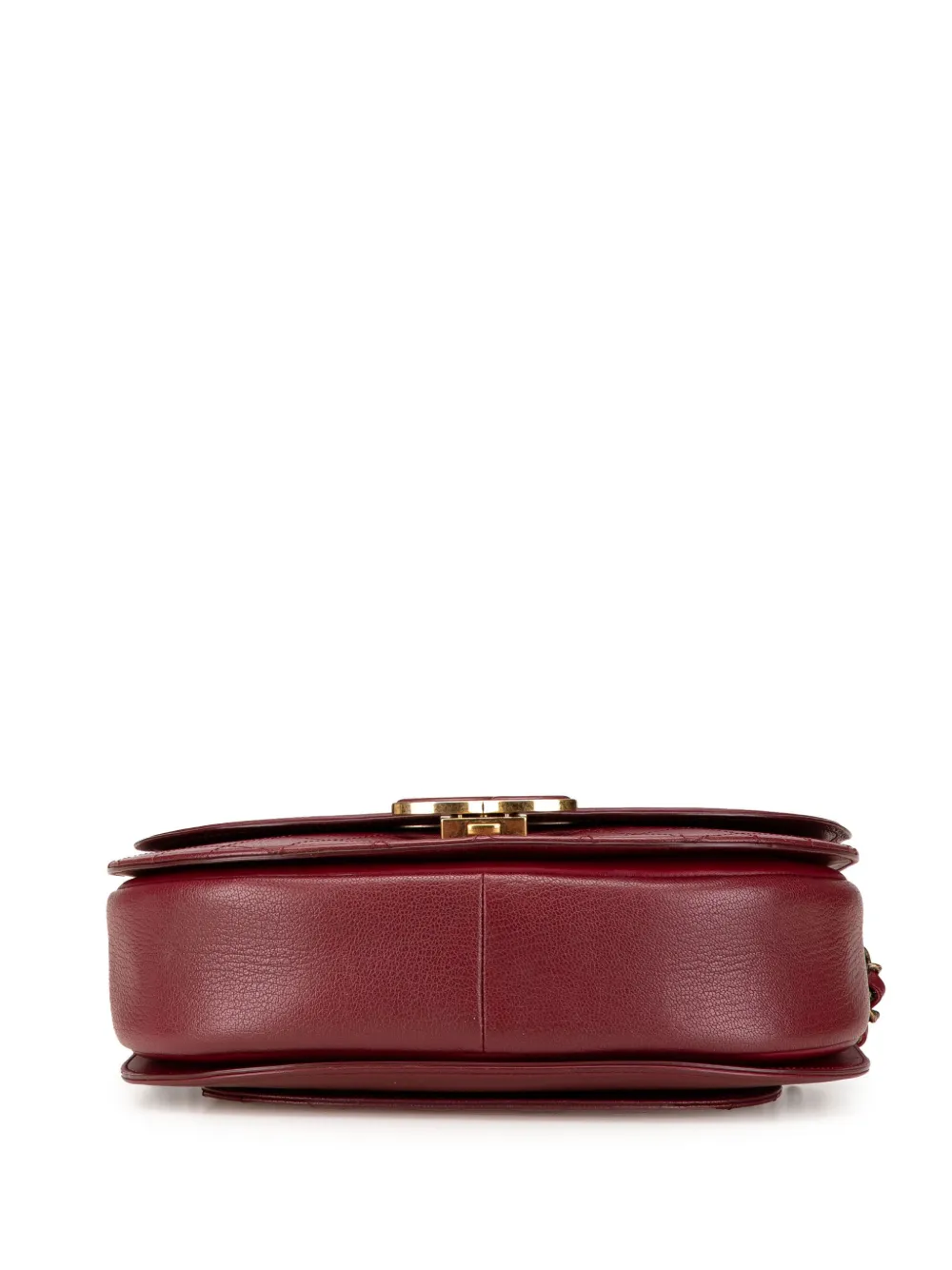 Pre-owned Chanel 2017-2018 Medium Calfskin Coco Curve Flap Satchel In Red