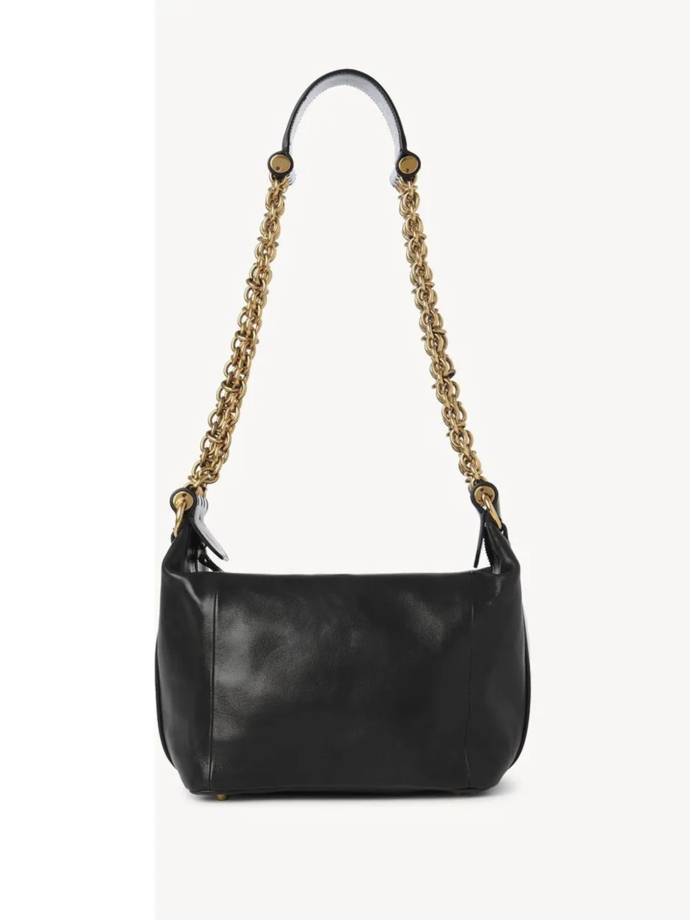Chloé Sac Porté Épaule Camera Chain En Cuir Brillant Femme Noir Taille Onesize 100% Bubalus Bubalis, Farme In Black