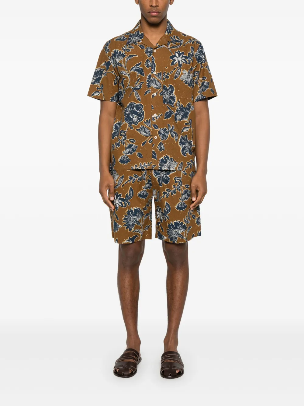 universalworks Universal Works Shorts met bloemenprint - Bruin