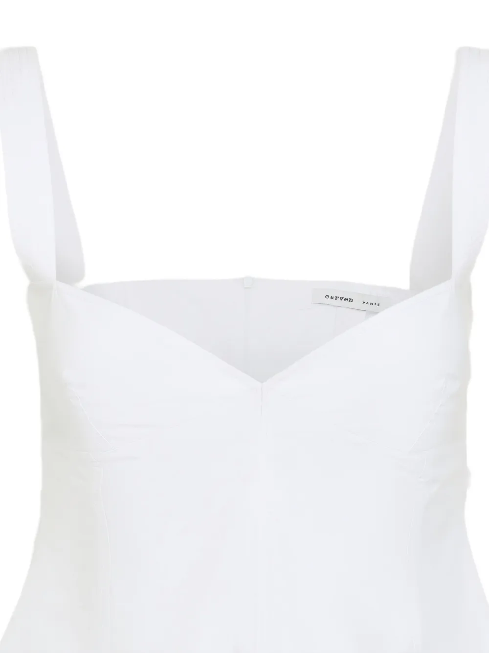 Shop Carven Poplin Top In 白色