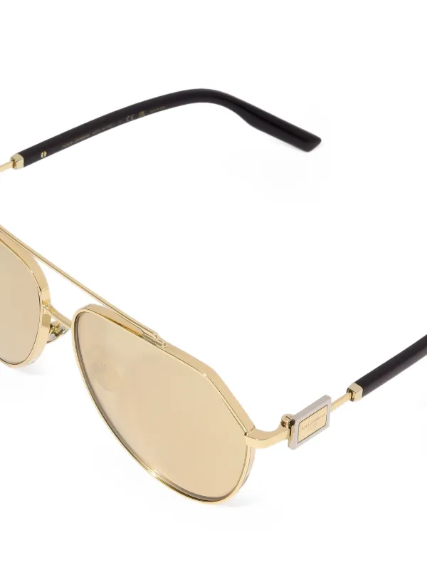 DOLCE&GABBANA ゴールドフレームサングラス　美品　定価47000 Dolce & Gabbana Eyewear パイロット サングラス | ゴールドトーン