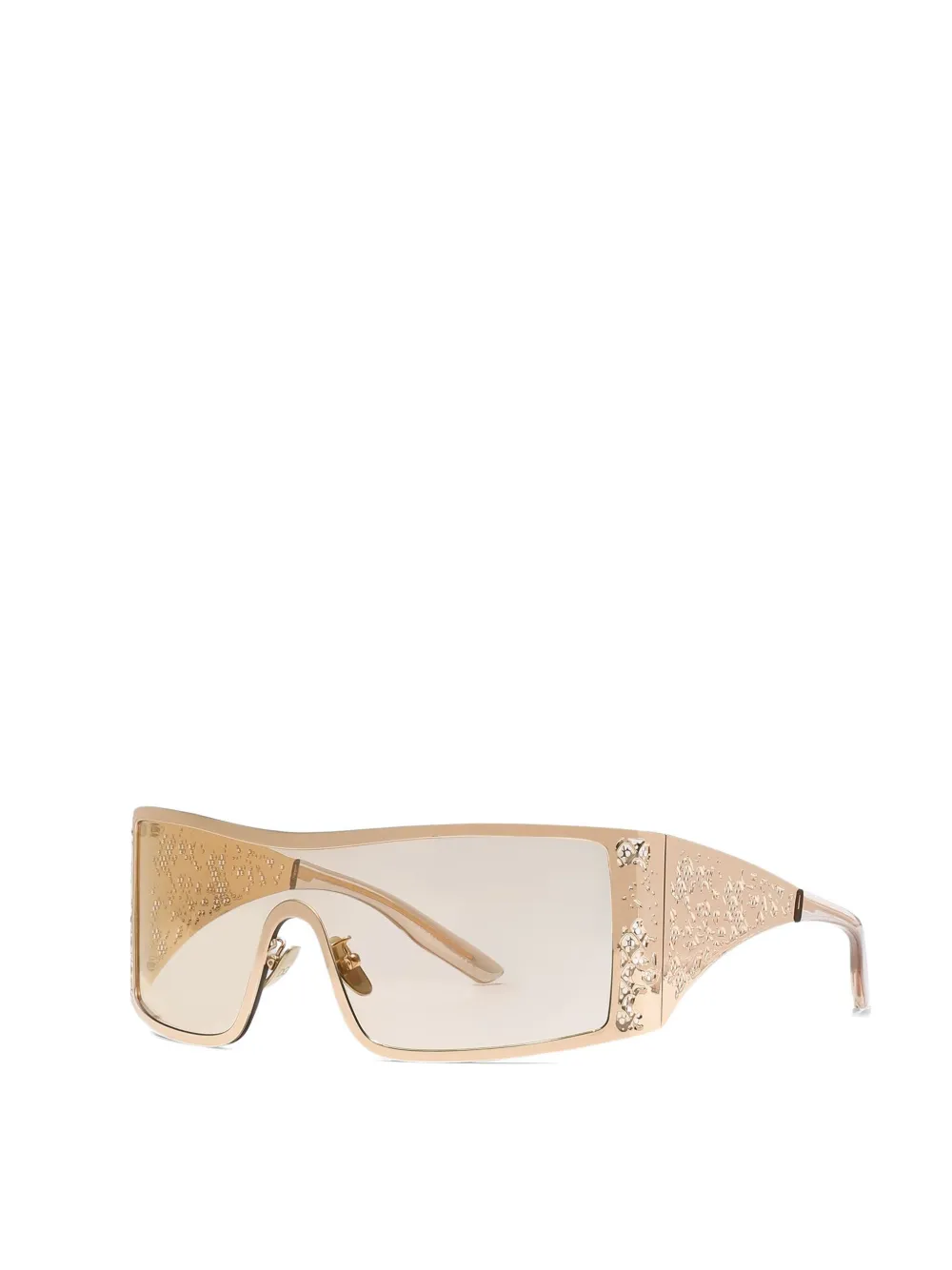 Dolce & Gabbana Eyewear Zonnebril met oversized montuur en bloemenprint Goud