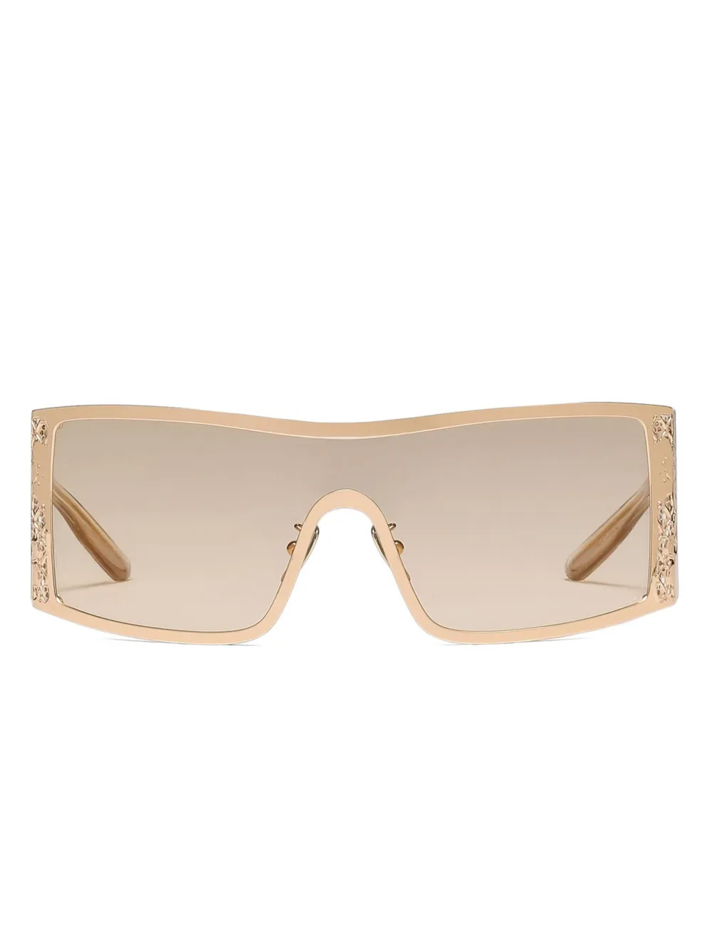 Dolce & Gabbana Eyewear Zonnebril met oversized montuur en bloemenprint Goud