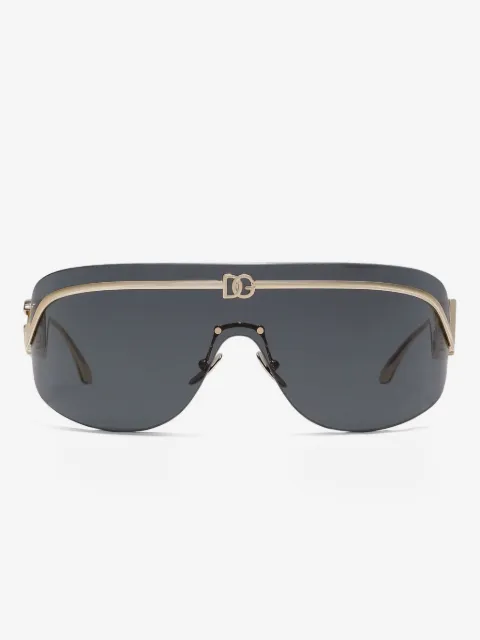 Dolce & Gabbana Eyewear logo-plaque shield-frame sunglasses