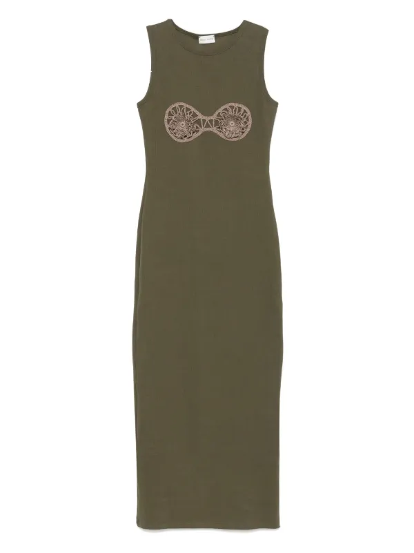 magda butrym green dress MAGDA BUTRYM | Women's | Draped Printed Dress | GREEN Dress COCKTAIL main image 1
