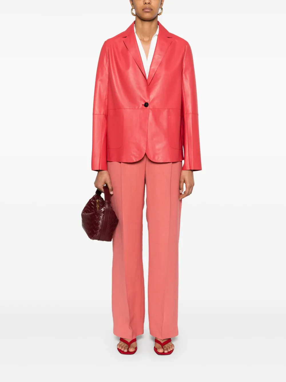 Antonelli Leren blazer Rood