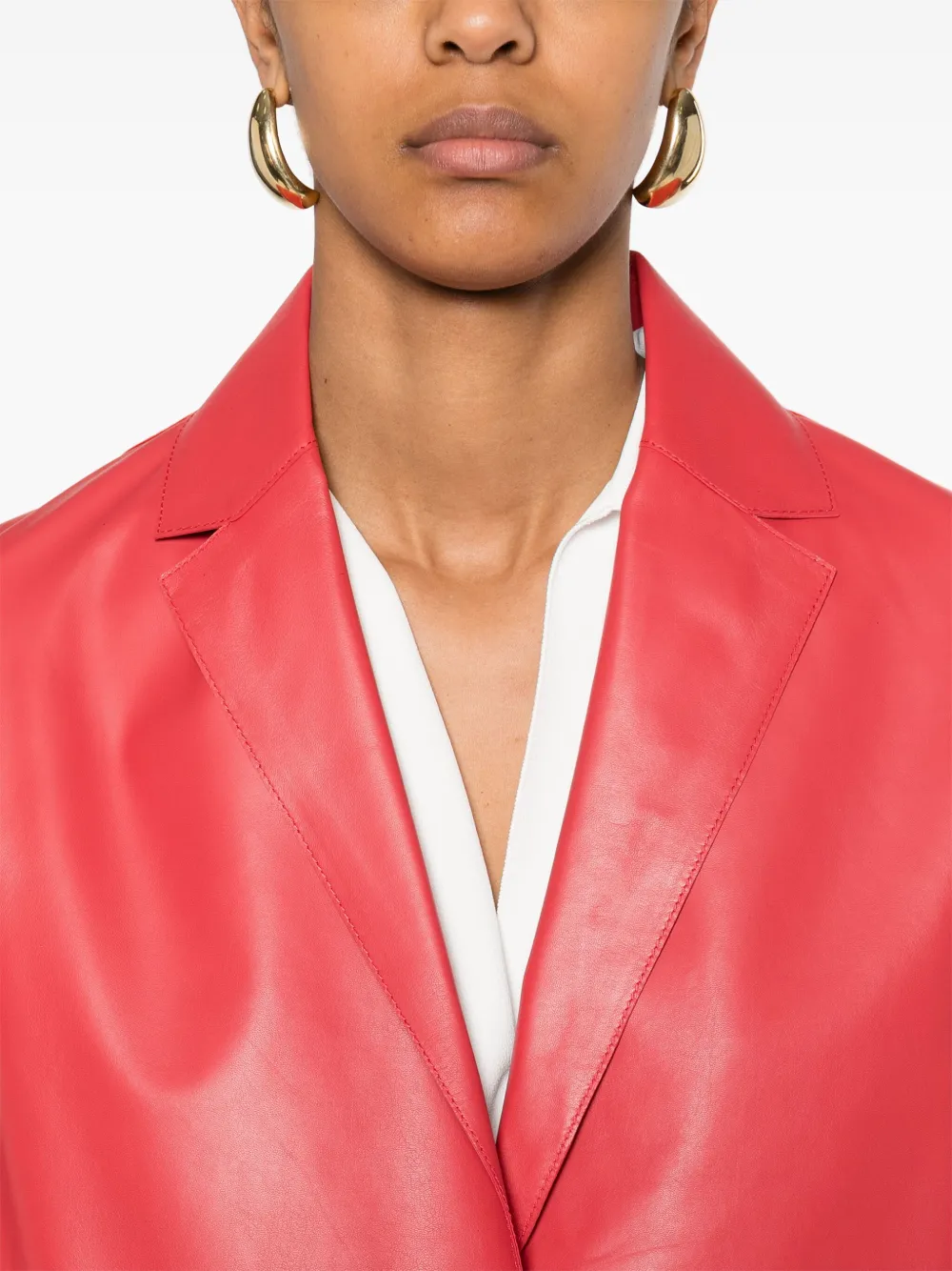 Antonelli Leren blazer Rood