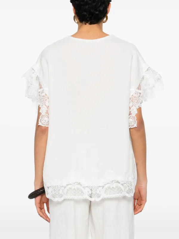 MAURIZIO MYKONOS レーストリム ブラウス | ホワイト | FARFETCH JP