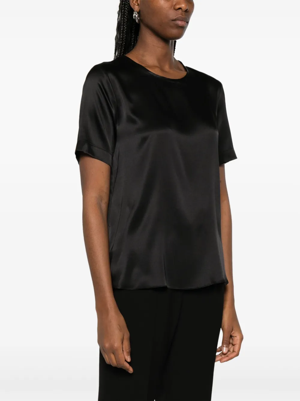 Antonelli T-shirt van zijdeblend Zwart