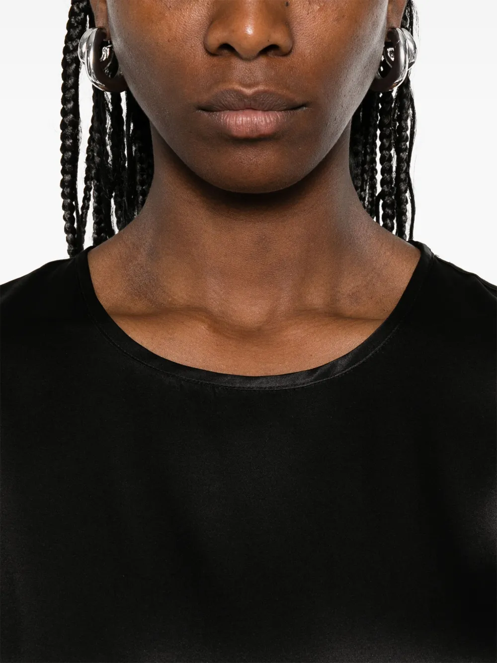 Antonelli T-shirt van zijdeblend Zwart