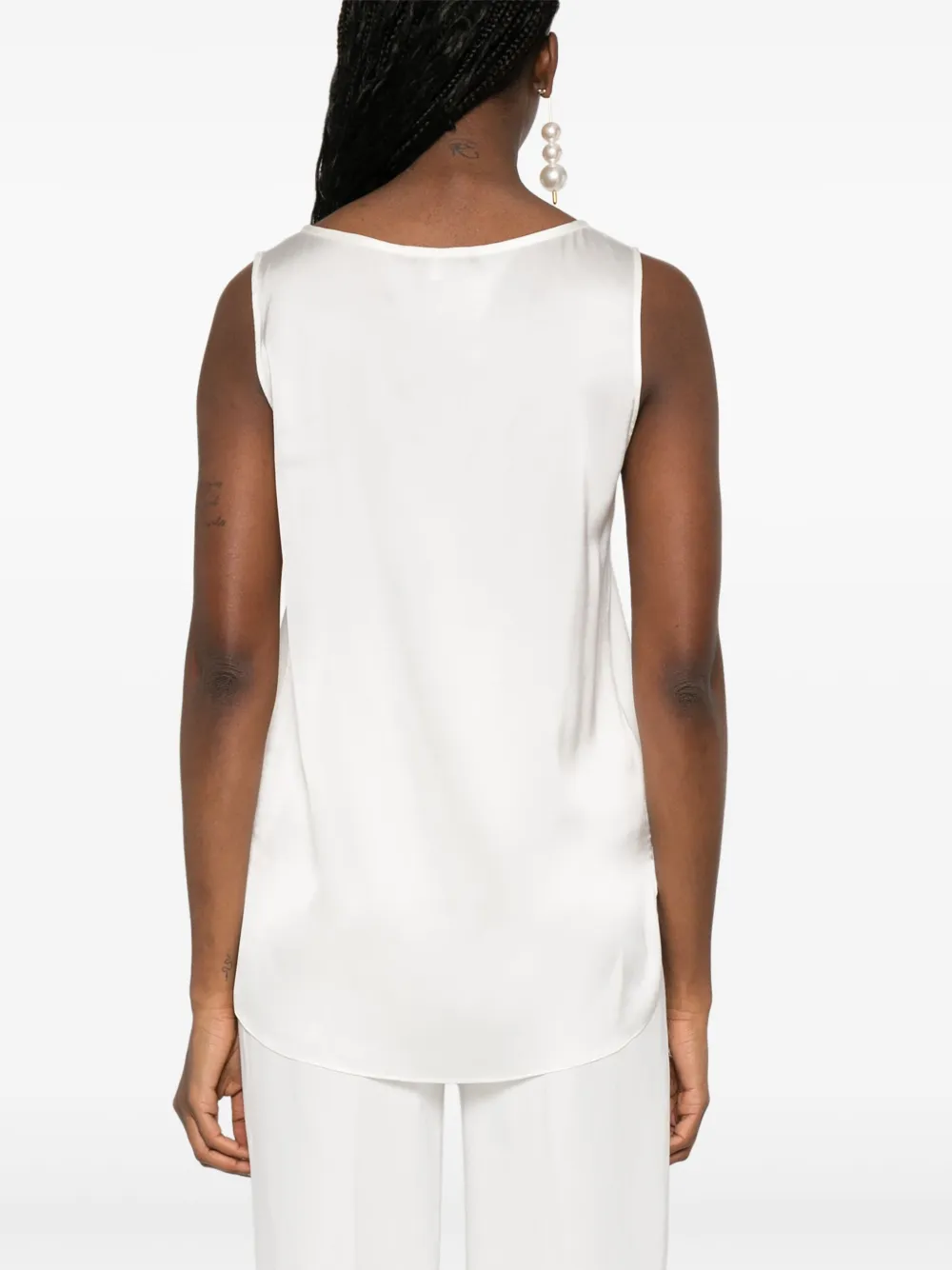 Antonelli Satijnen tanktop Wit