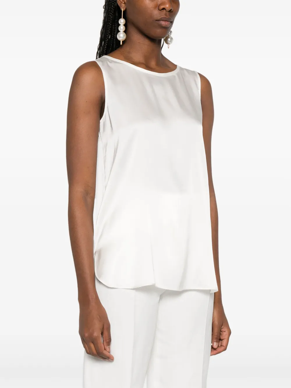 Antonelli Satijnen tanktop Wit