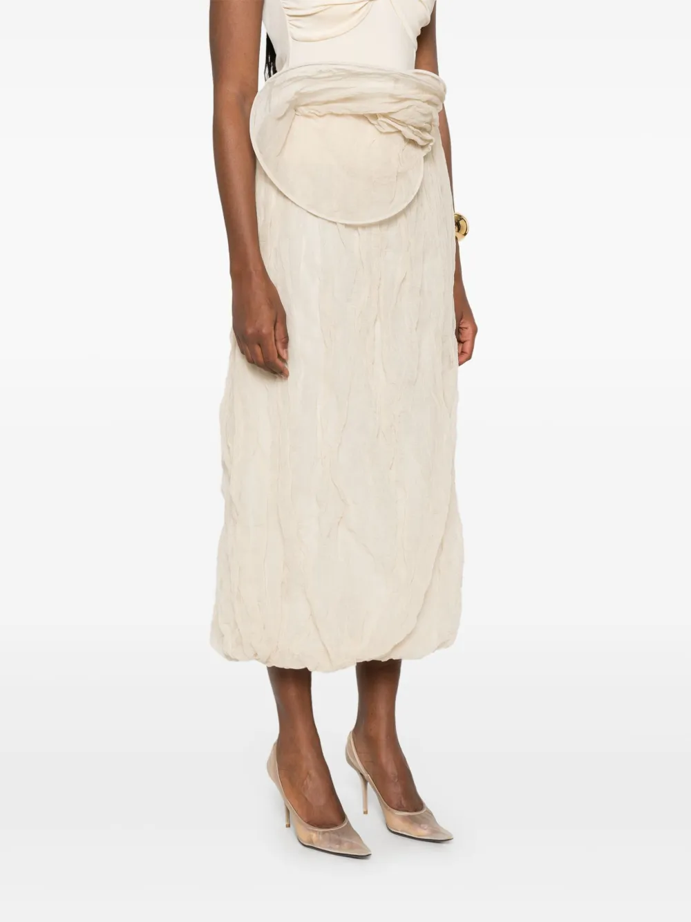 Magda Butrym Midi-rok met 3D-detail Beige