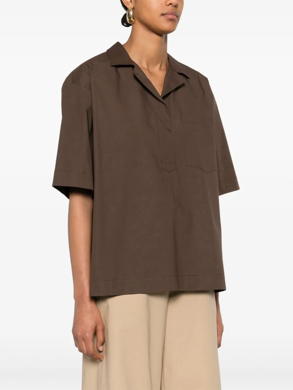 Shop Antonelli Short-sleeve Blouse In Brown