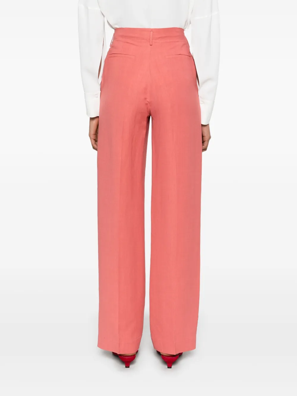 Antonelli Broek met geplooid detail Rood