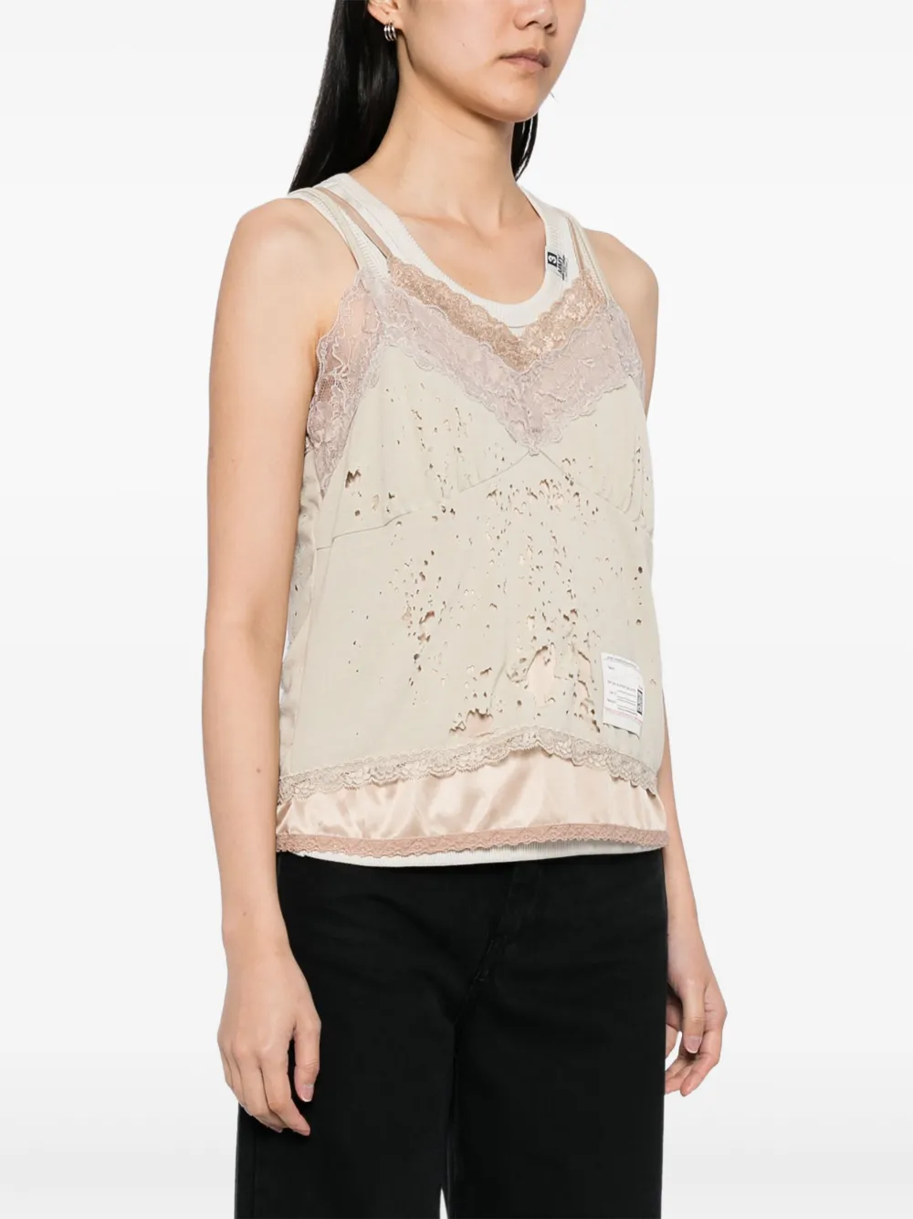 Shop Miharayasuhiro Laced Tank Top