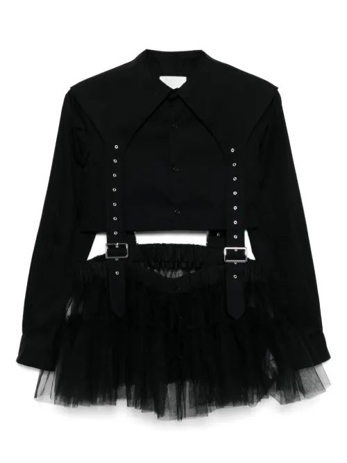 Kei Ninomiya robe-chemise courte - Noir Kei Ninomiya - Modalova