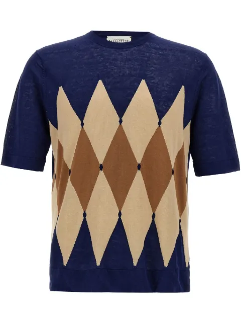 Ballantyne argyle-jacquard T-shirt