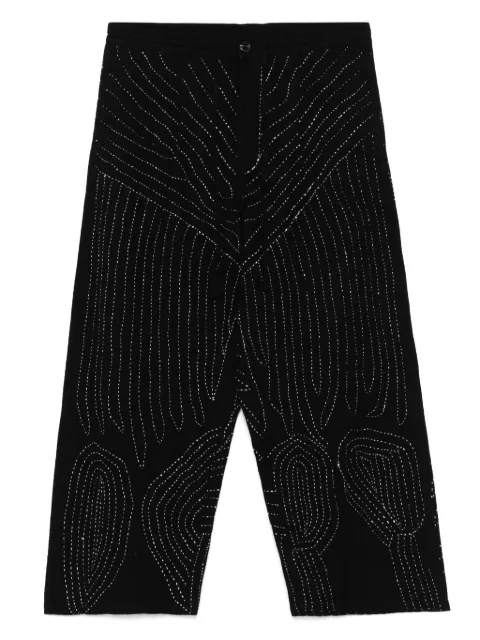 Glass Cypress pantalones con diseño bordado