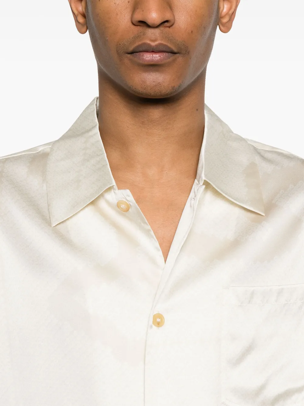 Feng Chen Wang Satijnen overhemd Beige