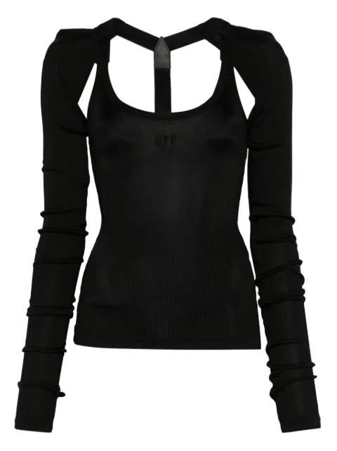 Off-White logo-appliqué top