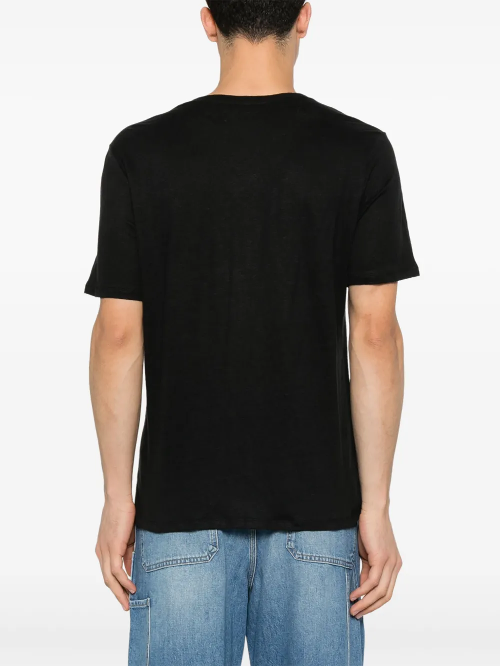 Majestic Filatures T-shirt met V-hals Zwart