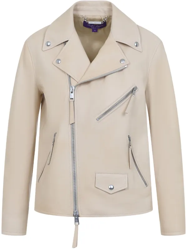 Ralph Lauren Collection Leather Jacket Neutrals FARFETCH JO