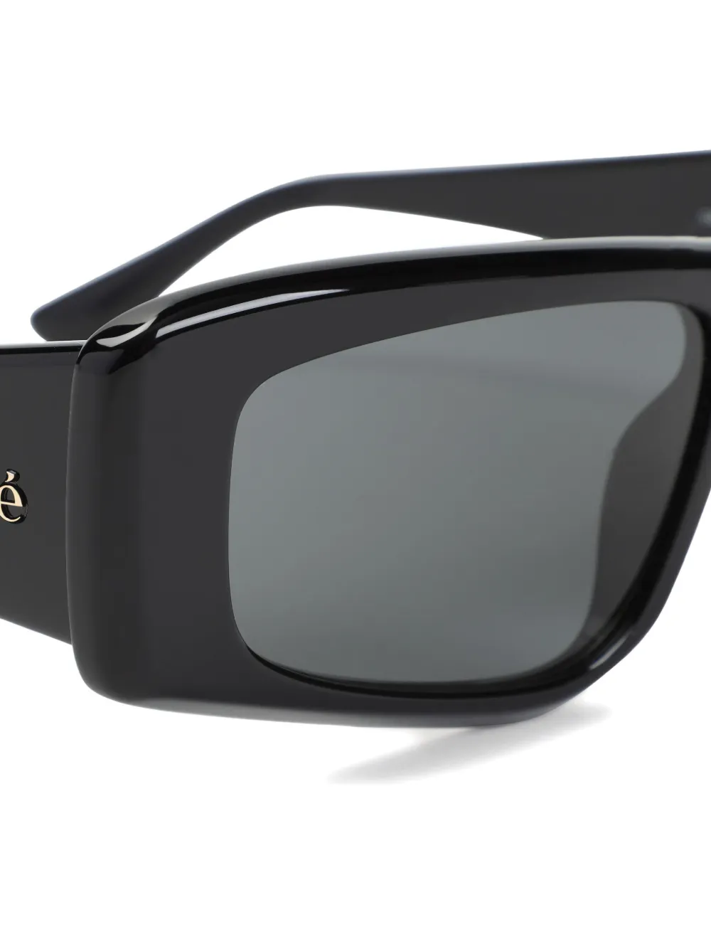 Chloé Eyewear Zonnebril met rechthoekig montuur Zwart