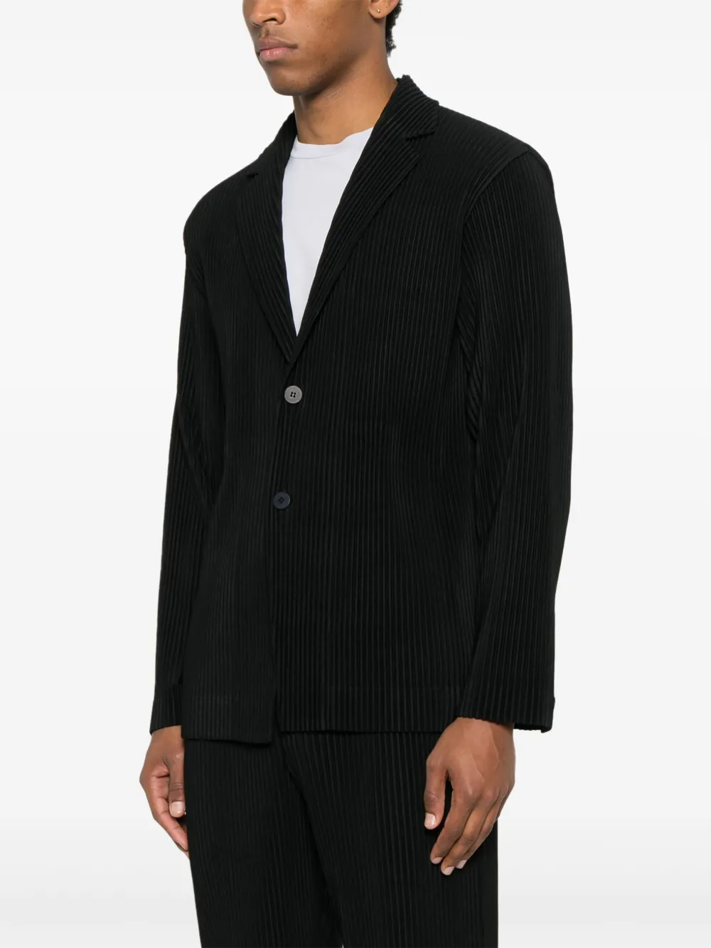 Issey Miyake Plissé Blazer In Black