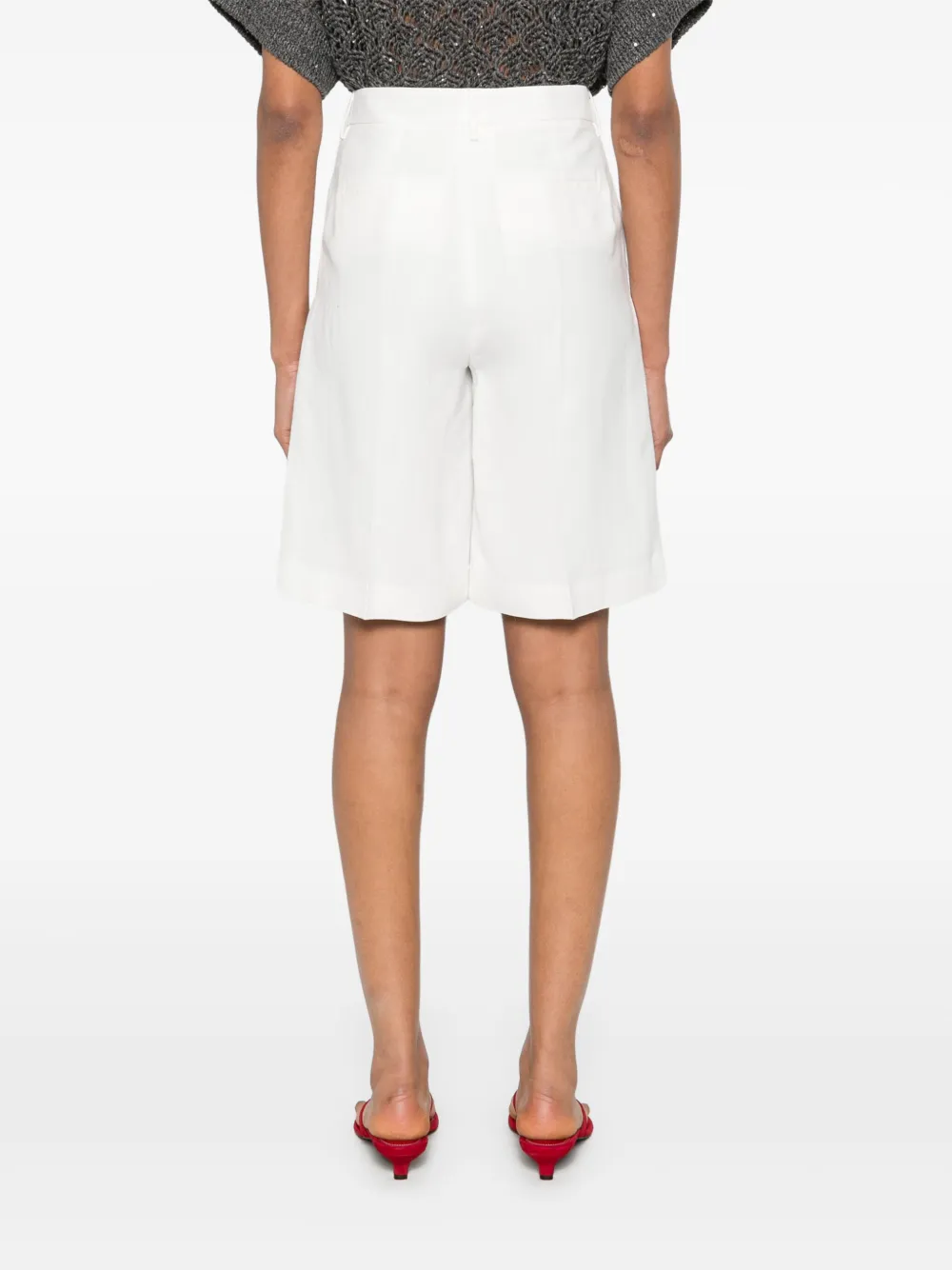 Antonelli Shorts met plooidetail Wit