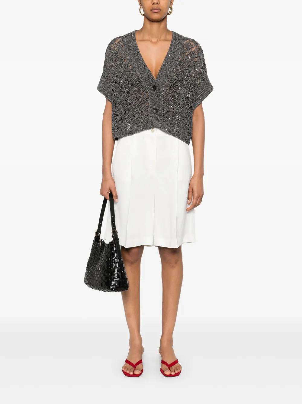 Antonelli Shorts met plooidetail Wit