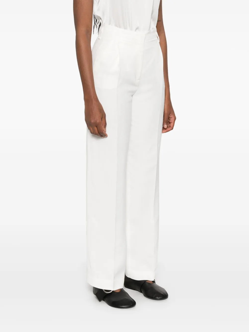 Antonelli Broek met geplooid detail Wit