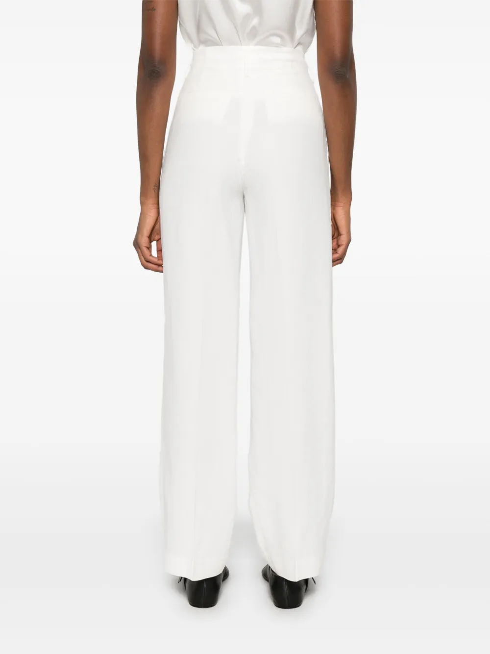 Antonelli Broek met geplooid detail Wit