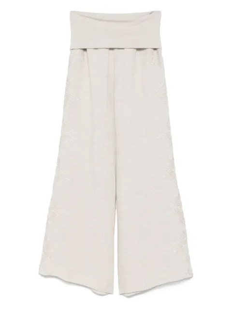 MAURIZIO MYKONOS lace-detailed trousers