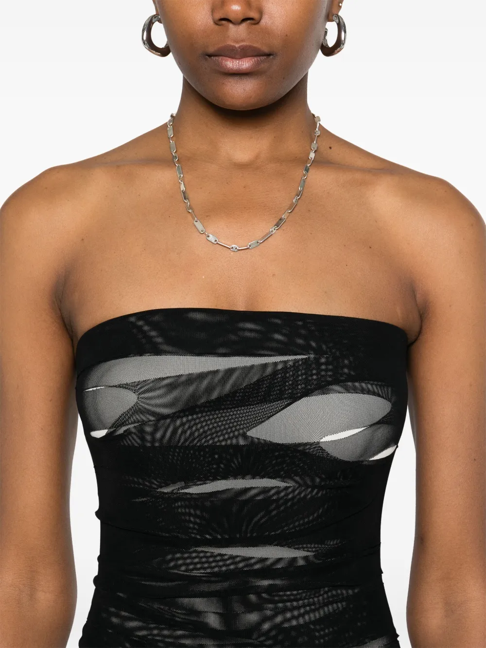 MM6 Maison Margiela Gerafelde mini-jurk Zwart