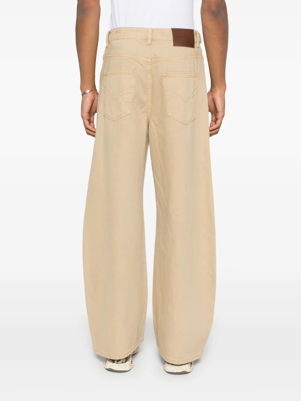 Feng Chen Wang Jeans met wijde pijpen Beige
