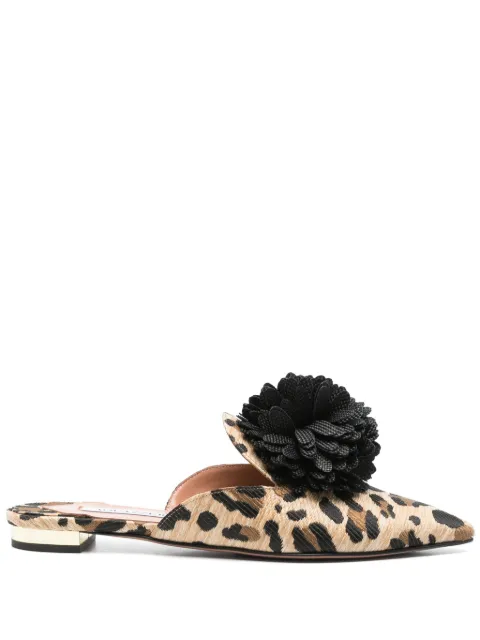Aquazzura leopard-patterned slippers