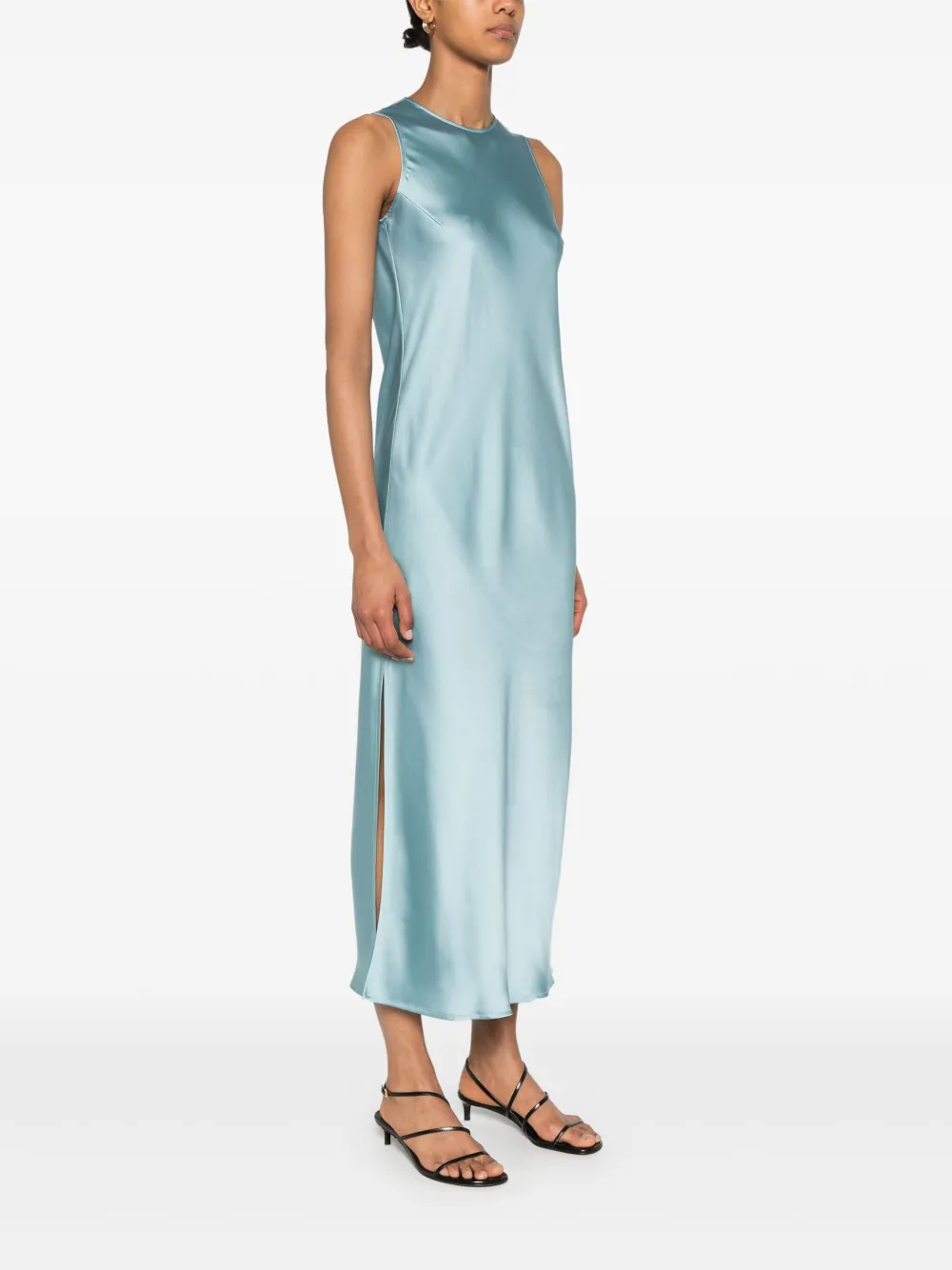 Herno Satijnen maxi-jurk Blauw