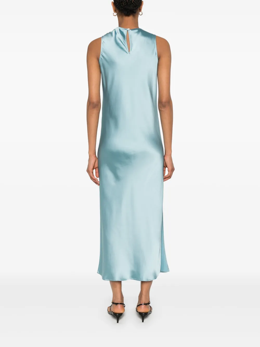 Herno Satijnen maxi-jurk Blauw