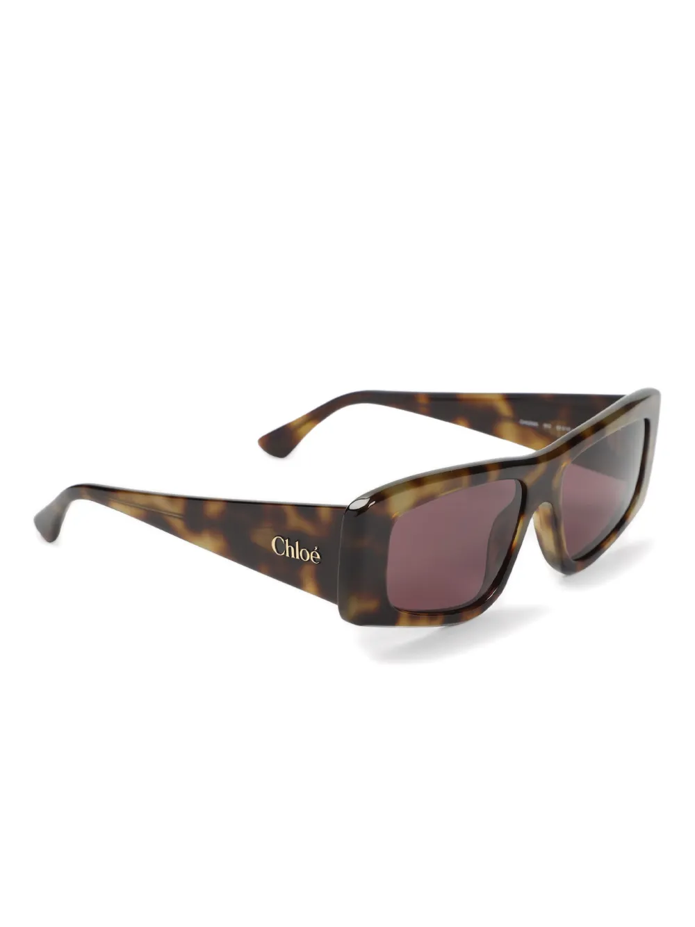 Chloé Eyewear Zonnebril met rechthoekig montuur Bruin