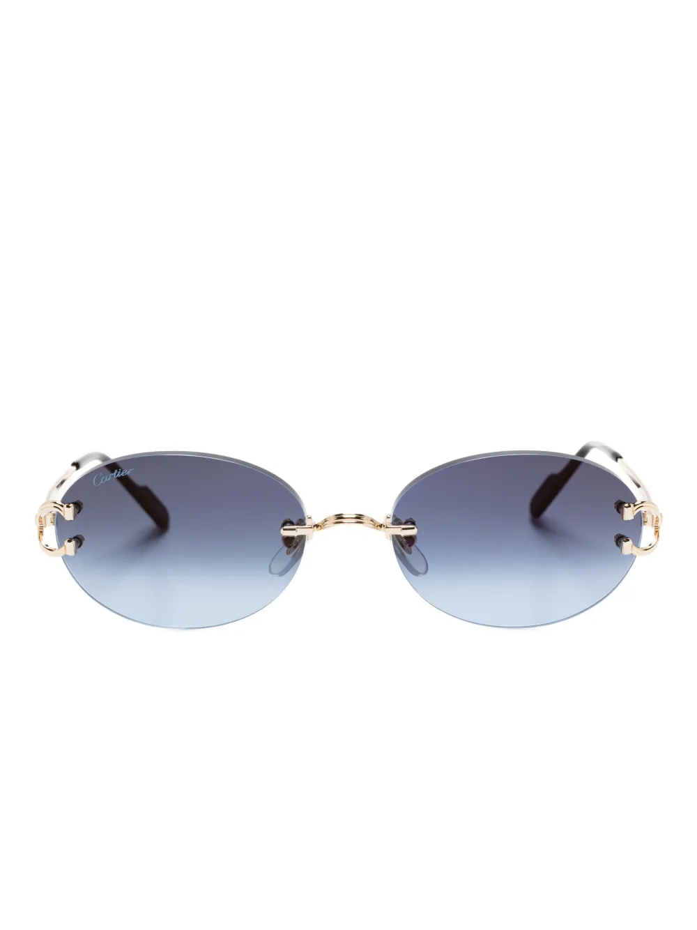 Cartier Eyewear ラウンドフレーム サングラス - ゴールドトーン Cartier Eyewear ラウンドフレーム サングラス - ゴールドトーン