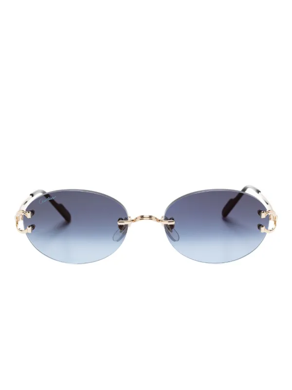 Cartier Eyewear ラウンドフレーム サングラス | ゴールドトーン 