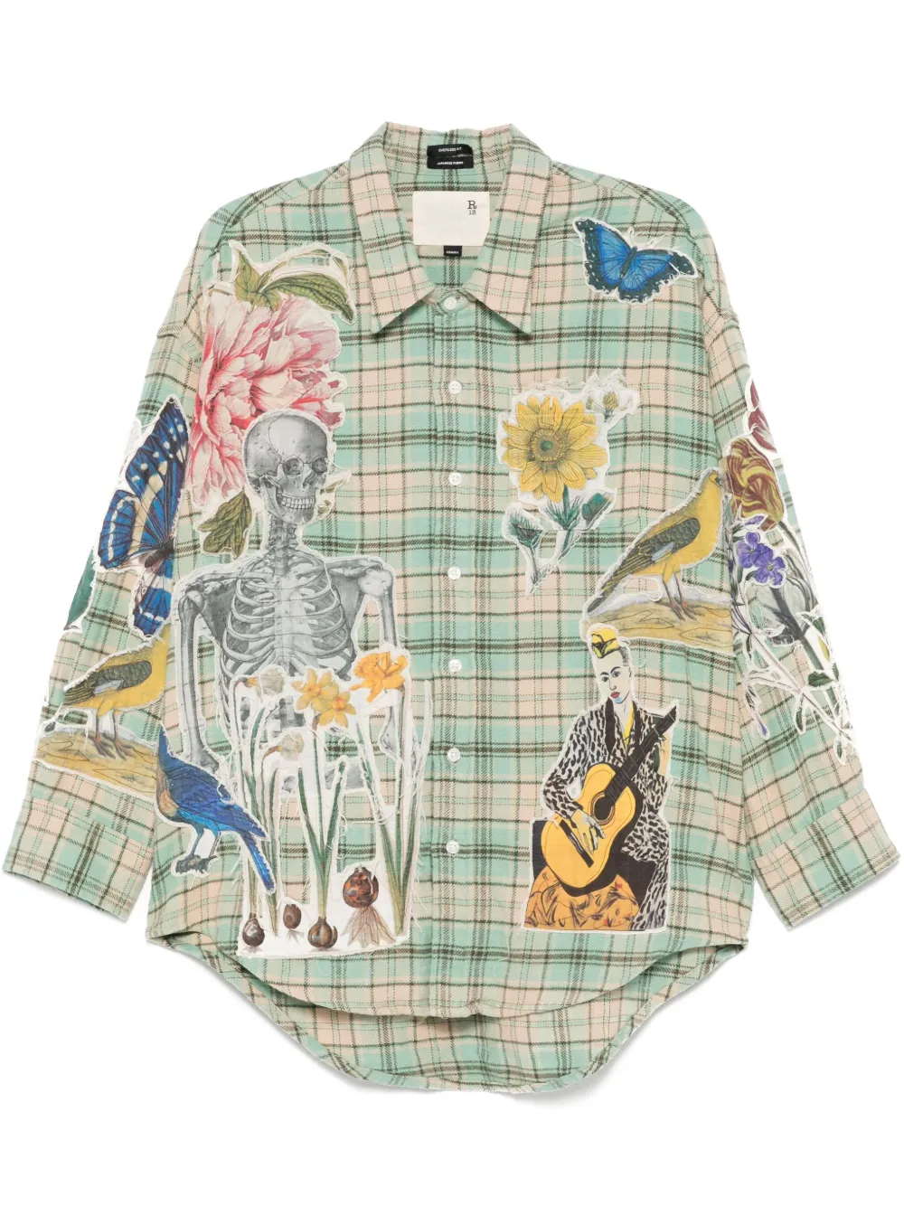R13 Blouse met patch Groen