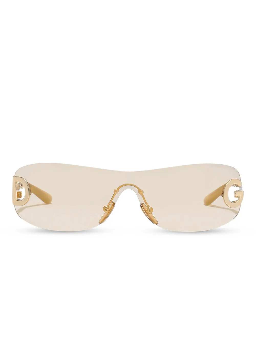 Dolce & Gabbana Eyewear Occhiali da sole a mascherina con logo - Oro